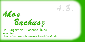 akos bachusz business card