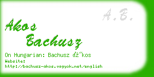 akos bachusz business card